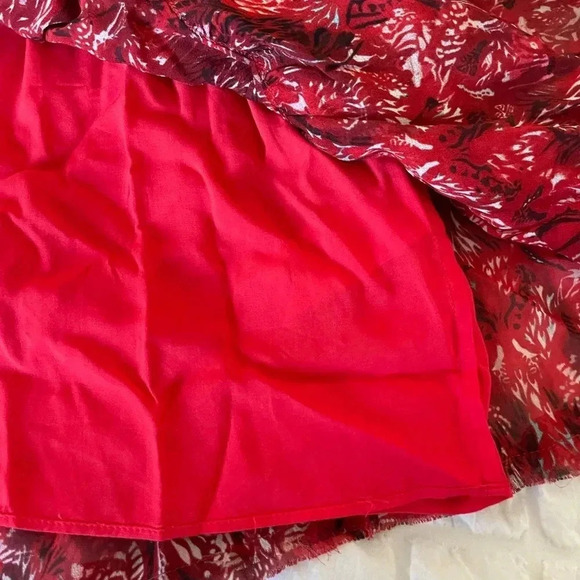 IRO Darling red printed  ruffle mini dress - Picture 11 of 12